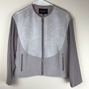 Lafayette 148 New York blush silk blend zip jacket